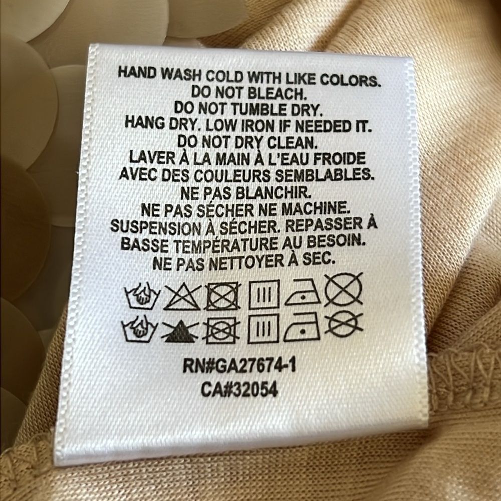 Eva Franco Anthropologie Taupe Sequin Tee Medium - Picture 13 of 13